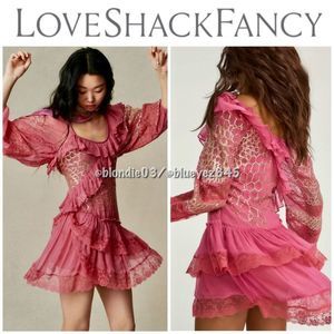 LoveShackFancy “Angora” dress in wild rose 10 NWT